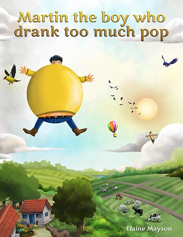 Martin the boy who drank too much pop is a full colour children’s book, aimed at 3 to 7 year olds.